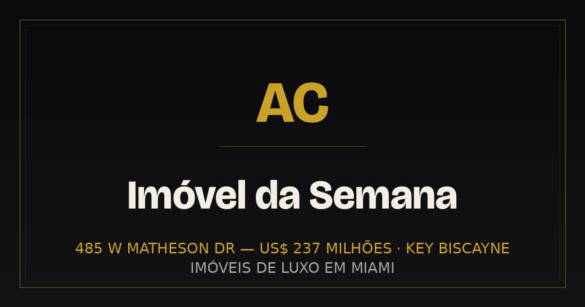 Imóvel da semana: a 'mansão do Scarface' em Key Biscayne