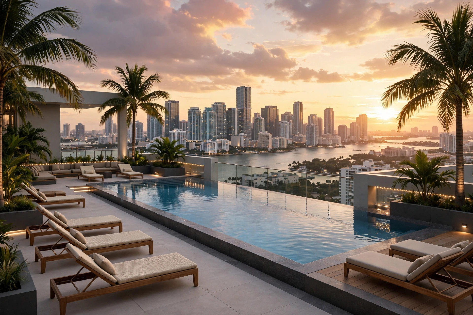 Illustrative image — rooftop pool at a luxury condo